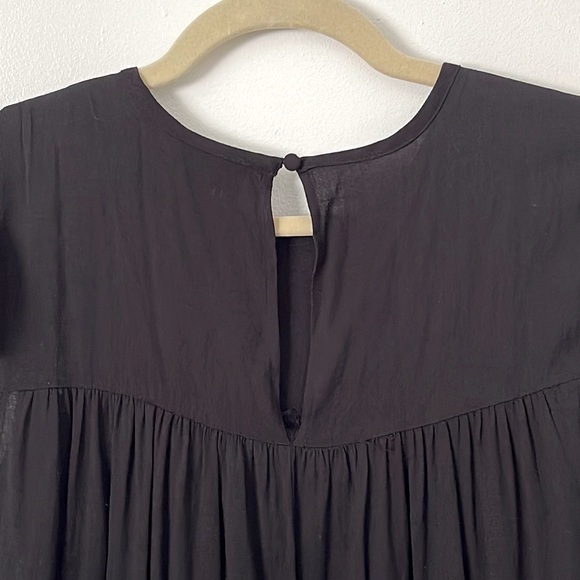 WHO WHAT WEAR | Women's Flutter Short Sleeve A-Line Dress Black S - Picture 4 of 7